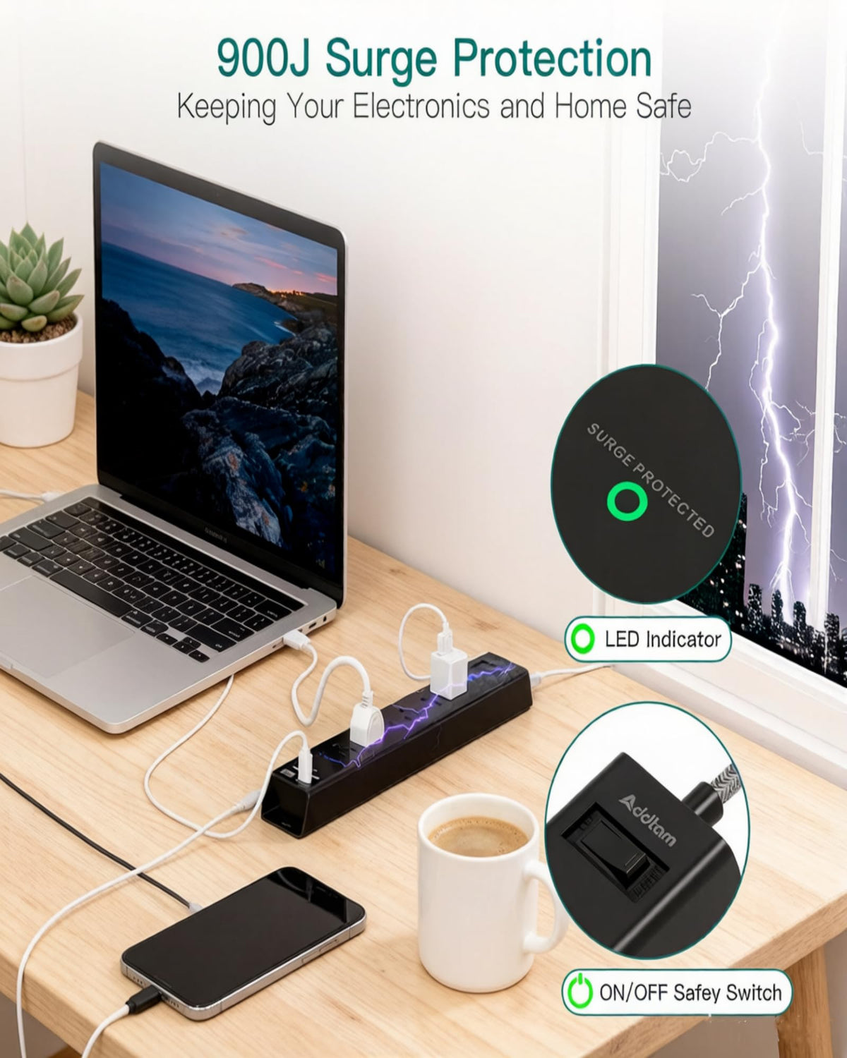 Addtam wall mount holes demonstrate easy installation and clutter reduction.