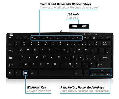 Quiet membrane keys on Adesso SlimTouch 510 for smoother typing