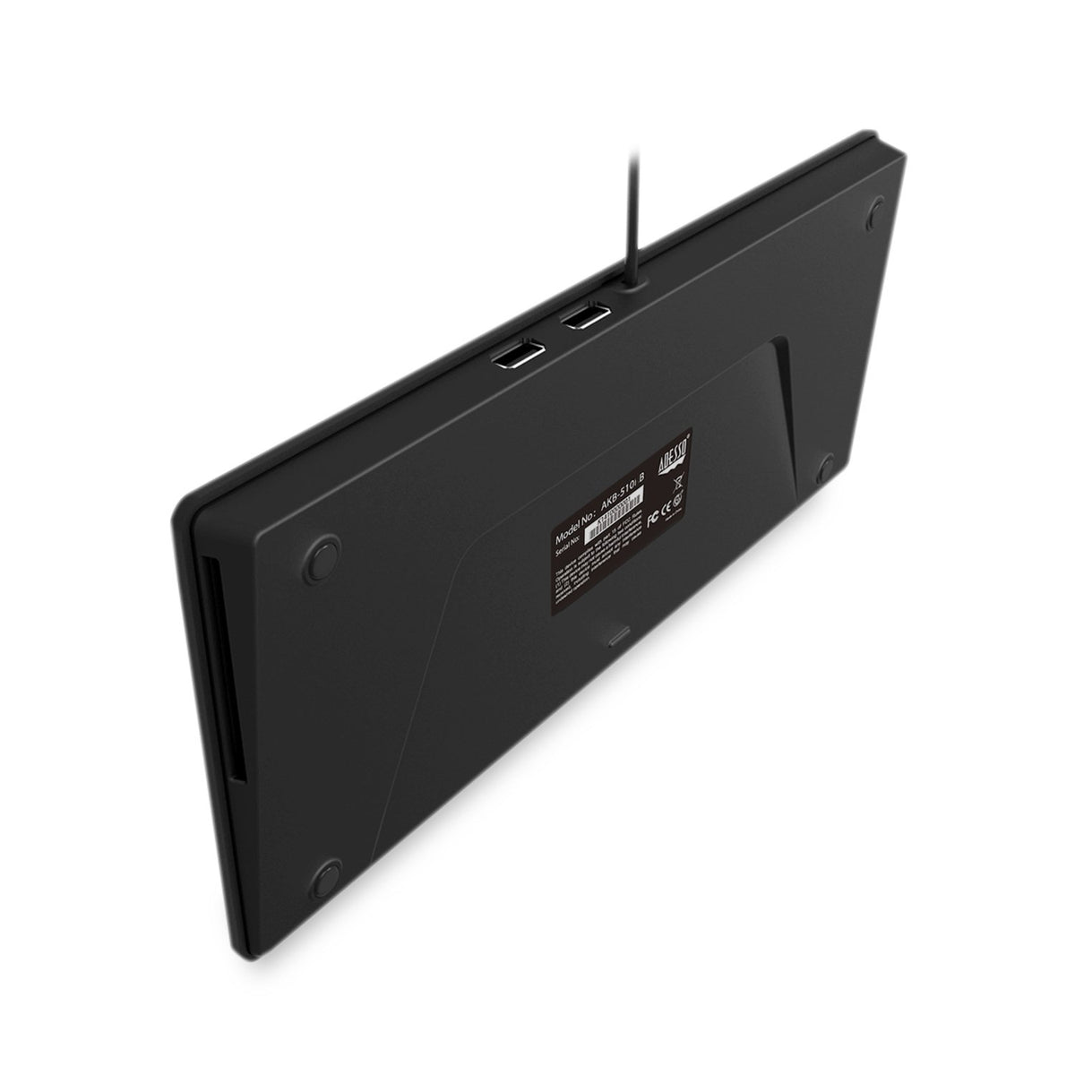 Slim profile of Adesso SlimTouch 510 for portable workstation setups