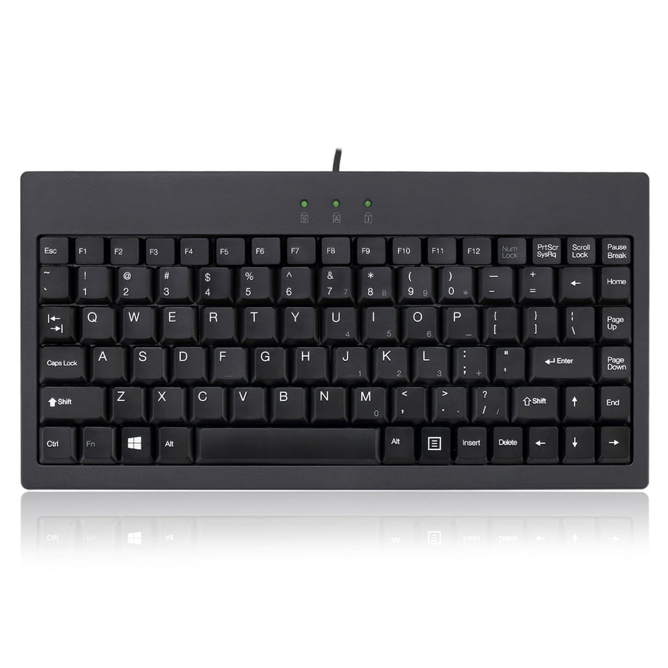 Adesso AKB-110B front view showing compact 87-key layout and professional look