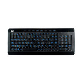 Adesso front view showing compact slim keyboard and tidy layout for space saving