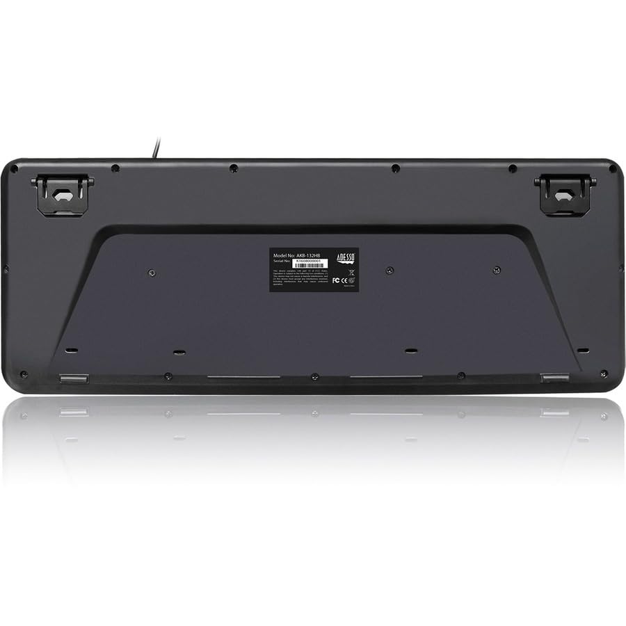 Side profile of Adesso AKB-132HB highlighting a slim, compact design