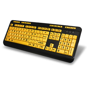 Adesso AKB-132UY bright yellow keys offer high contrast for quick key location.