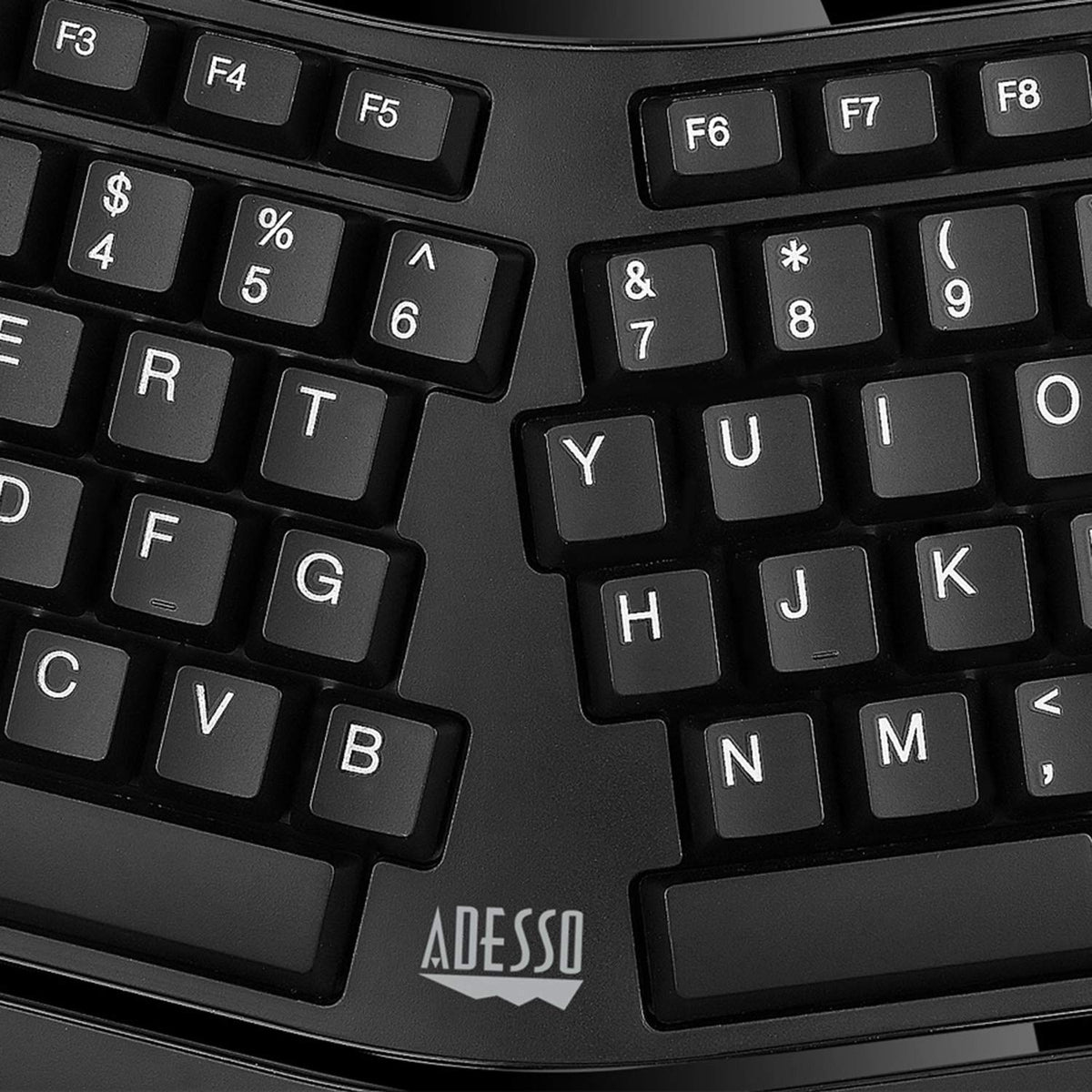 Adesso AKB-150SB integrated palm rest supports natural hand posture
