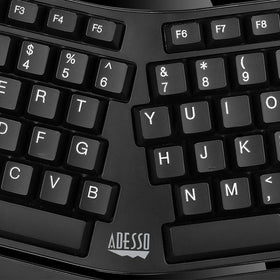 Adesso AKB-150SB integrated palm rest supports natural hand posture