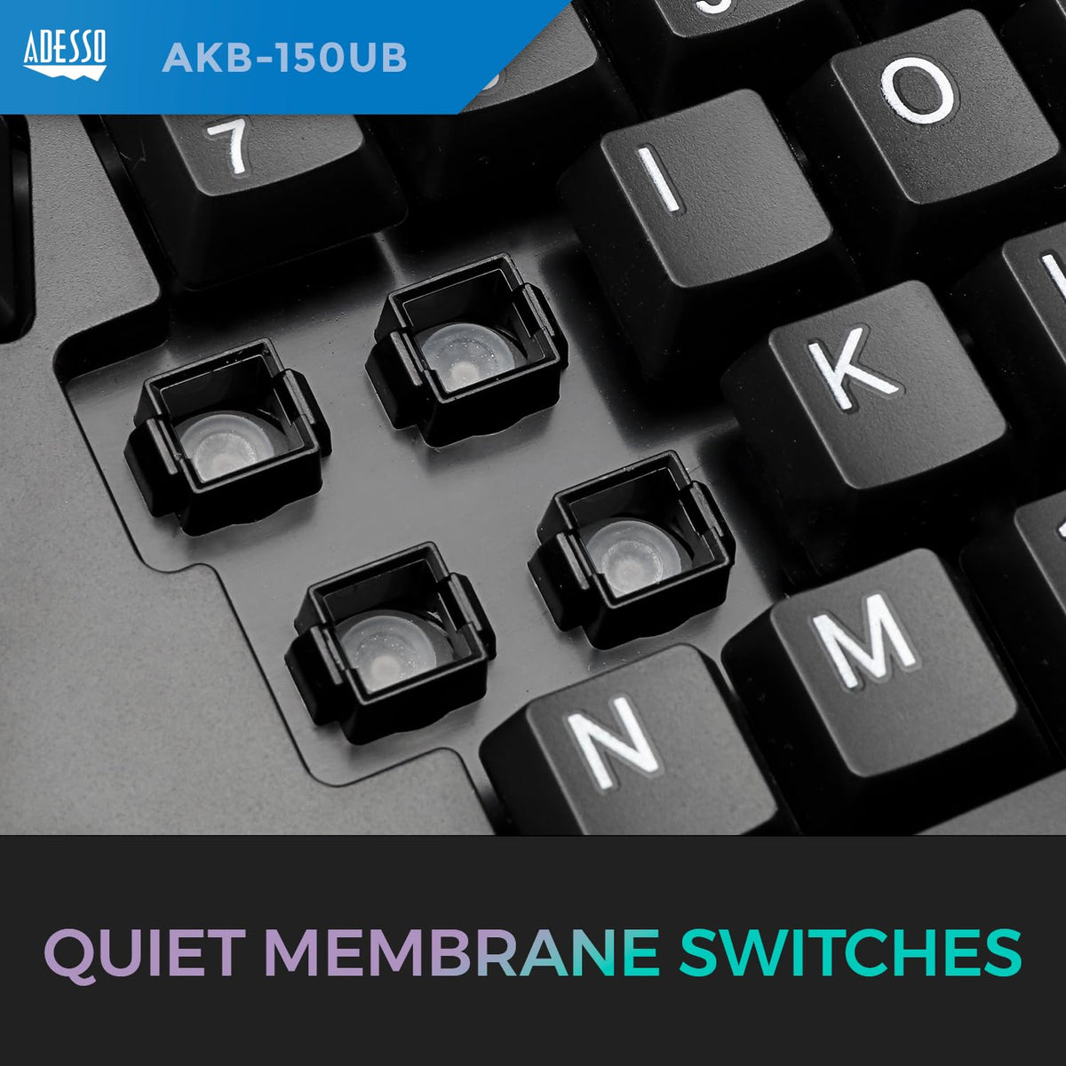 Adesso multimedia keys close-up for instant control of volume and playback tasks