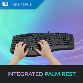 Adesso palm rest close-up illustrating cushioned support for wrists