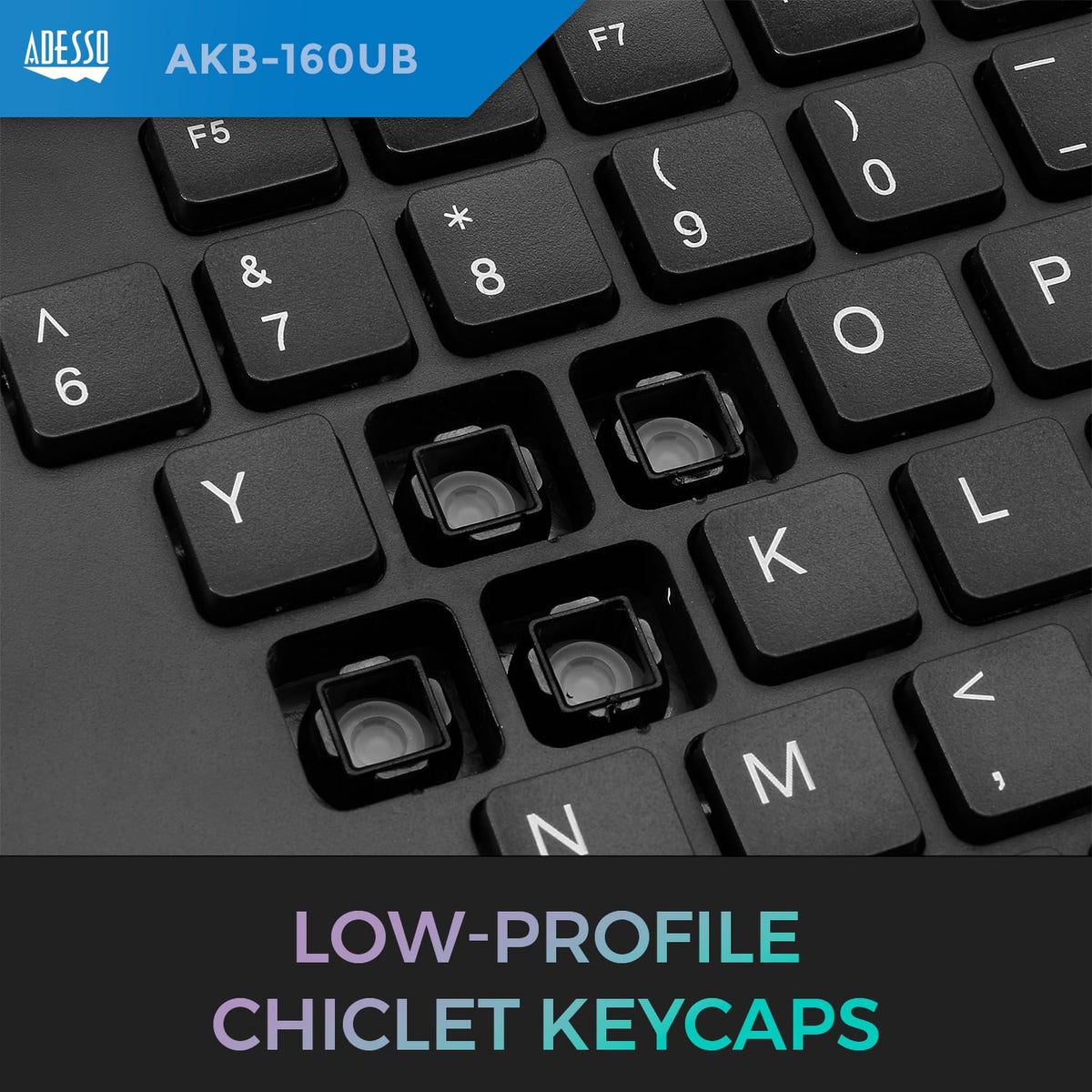 Adesso keyboard in use lifestyle scene improving prolonged typing comfort