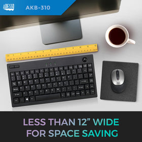 Adesso AKB-310UB top-down full keyboard layout demonstrating 87-key US arrangement and integrated controls