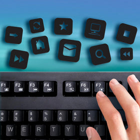 Adesso keycap detail illustrating quiet membrane keys and long lifespan advantage