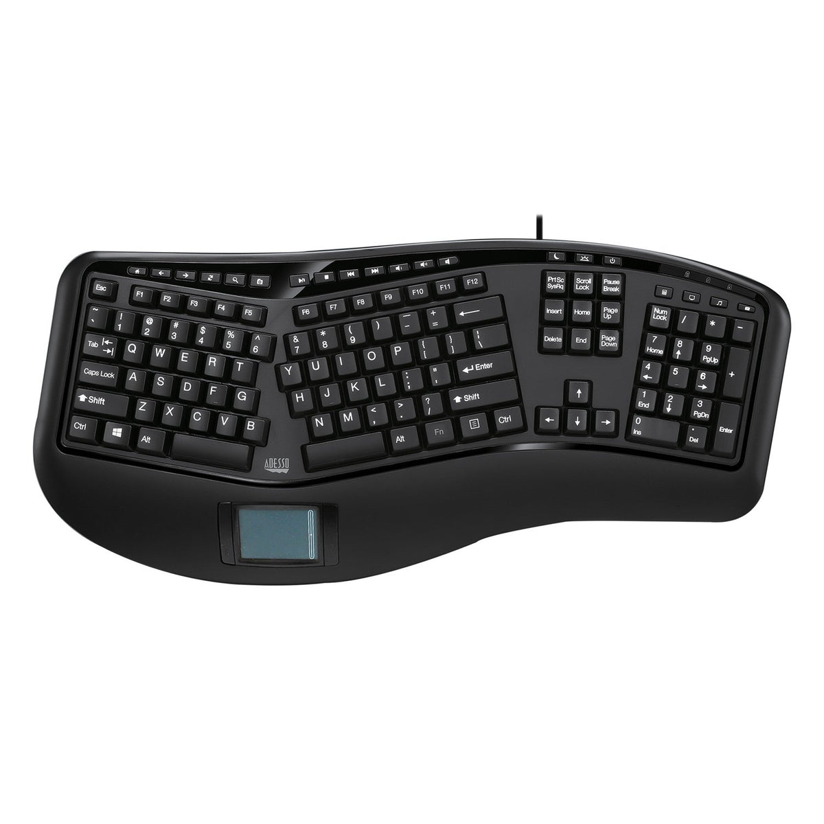 Integrated GlidePoint touchpad area for mouse-free navigation on a PC.