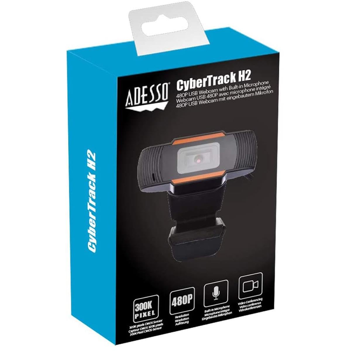 Adesso CyberTrack H2 CMOS sensor close-up showing crisp color and detail.