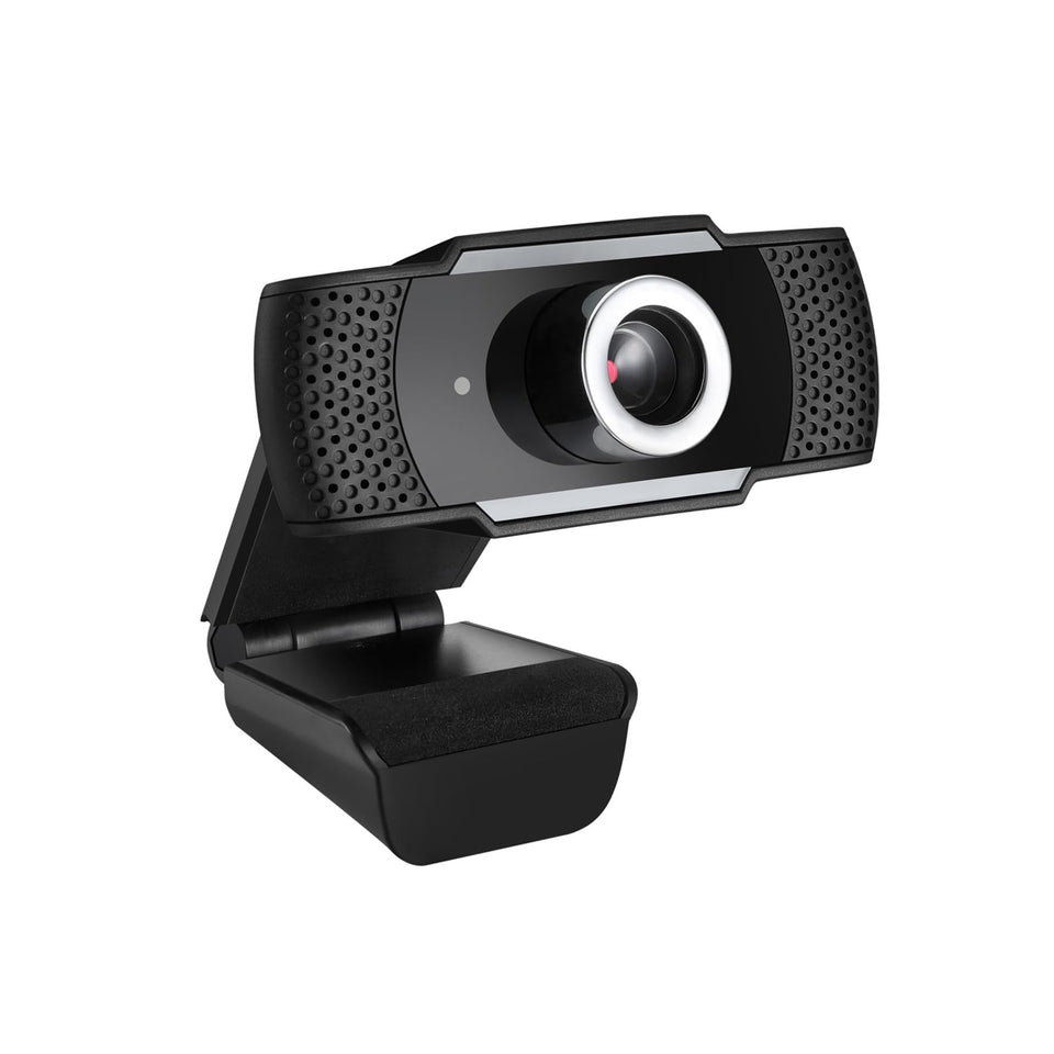 Adesso CyberTrack H4 front view showing compact HD camera and clear framing benefits
