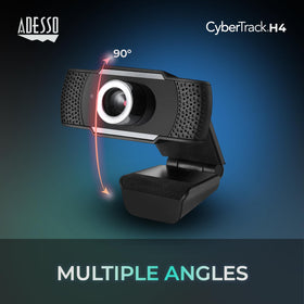 Adesso CyberTrack H4 mounted on laptop display showing improved video call presence
