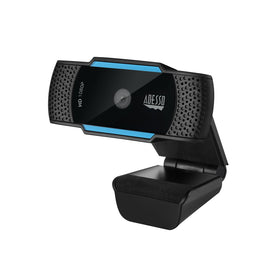 Adesso CyberTrack H5 front view showing compact HD webcam and clear lens for sharp video
