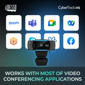 Adesso CyberTrack H5 mounted on a tripod illustrating flexible placement and stable framing