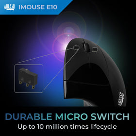 Adesso iMouse E10 DPI button close-up showing easy sensitivity switching on the fly