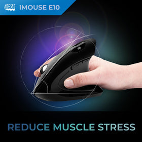 Adesso iMouse E10 thumb side buttons visible for quick browser back and forward actions
