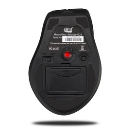 Adesso iMouse G25 top view highlighting DPI button for quick sensitivity changes