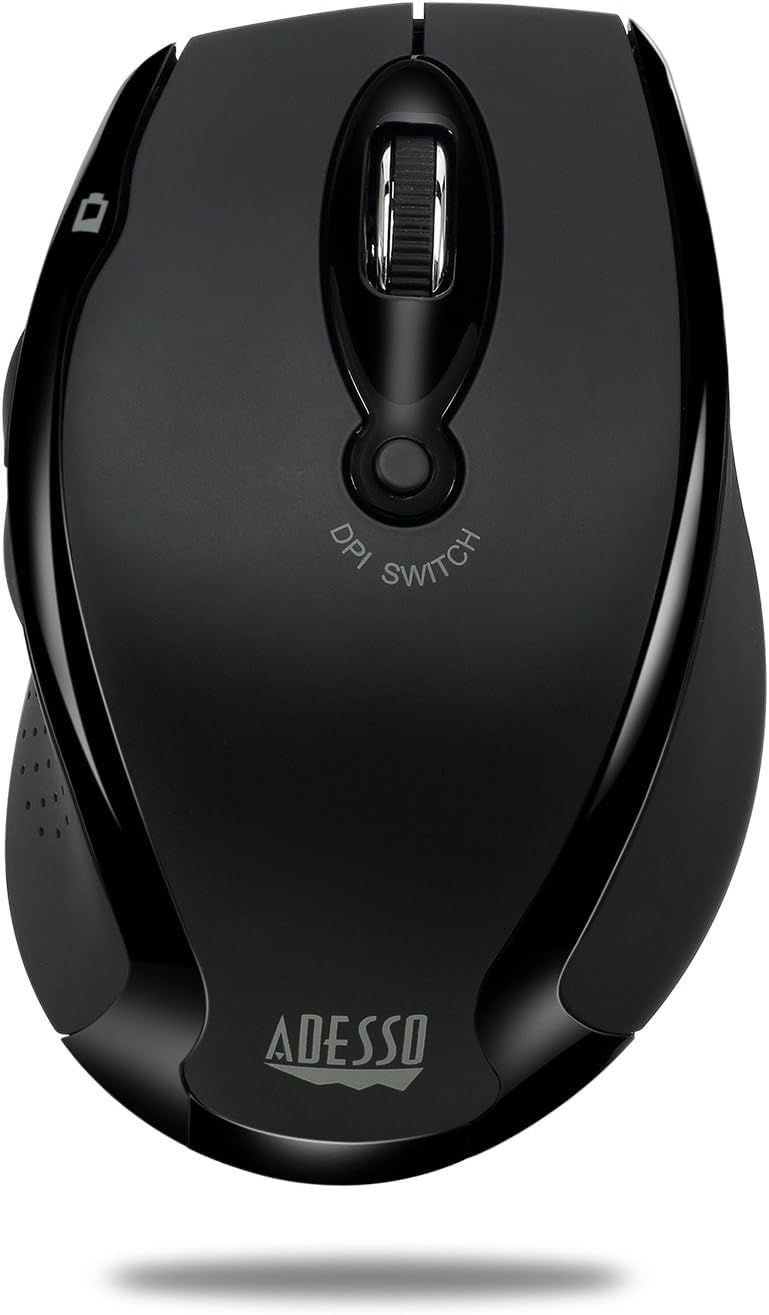 Adesso iMouse M20B ergonomic grip supports comfortable all-day use.