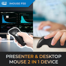 Adesso iMouse P30 in a desktop setup with laptop for precise cursor control