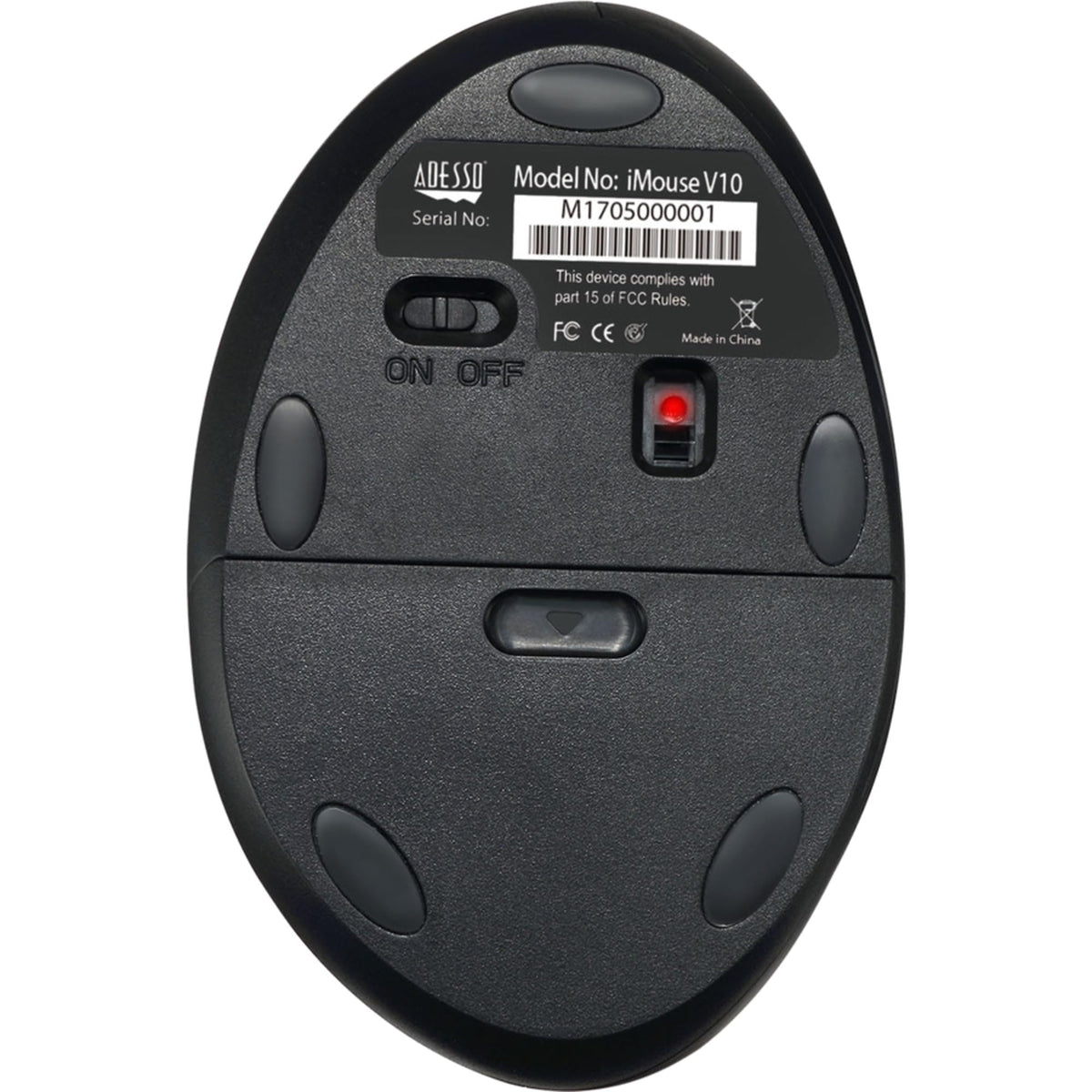Adesso iMouse V10 packaging and contents displaying mouse and USB receiver included