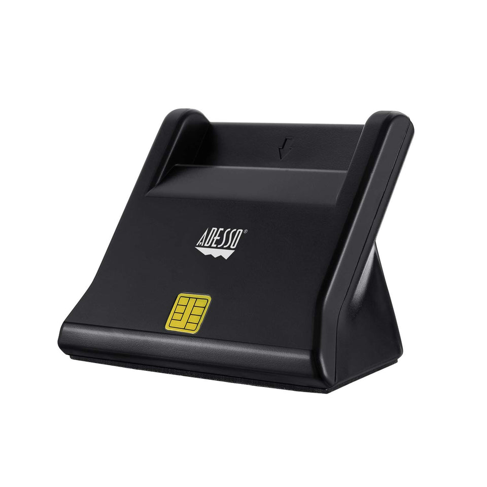 Adesso SCR-300 CAC reader front view for secure access tasks
