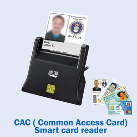 Adesso SCR-300 CAC reader side angle for desktop setup