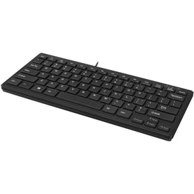 Adesso SlimTouch Mini keyboard highlighting silicone membrane keys for quiet typing