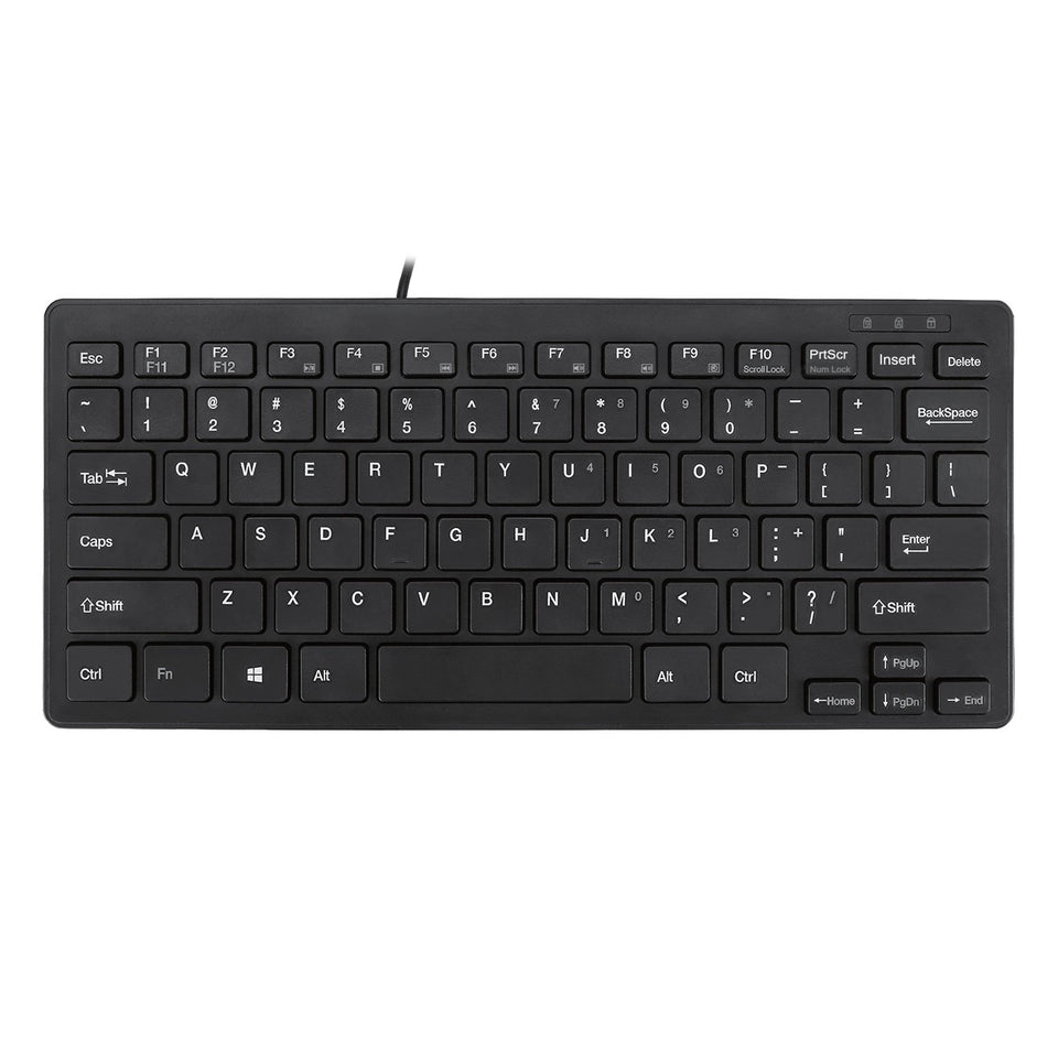 Adesso SlimTouch Mini keyboard top view showing compact design for small desks