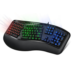 Adesso Tru-Form 150 red backlight illuminated demonstrating selectable RGB visibility in dim rooms