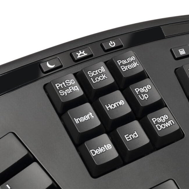 Adesso split keys detail demonstrating natural hand positioning