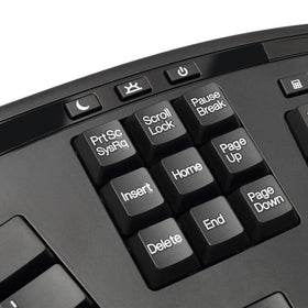 Adesso split keys detail demonstrating natural hand positioning