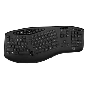Adesso close-up of low-profile chiclet keycaps highlighting quieter, comfortable typing