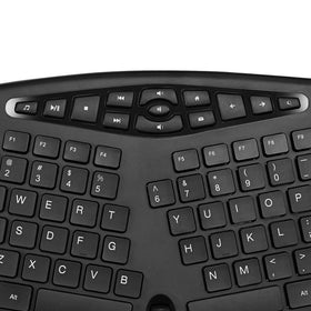 Adesso side profile of split keyboard showing sloped ergonomic design to reduce wrist strain