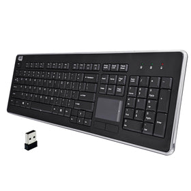 Adesso WKB-4400UB wireless keyboard with built-in trackpad for easy PC control.