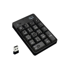 Adesso WKB-6010UB keypad front view shows compact, space-saving design for crowded desks