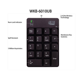 Adesso WKB-6010UB spill-resistant design protects against accidental spills during work
