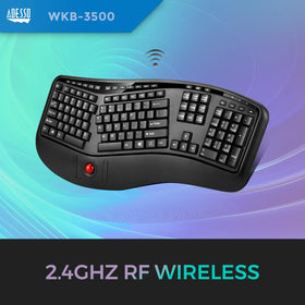 Adesso WKB3500UB split key design promotes natural hand positioning.