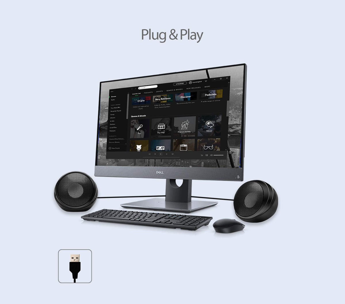 Adesso Xtream S4 on desk setup delivering immersive music and movies