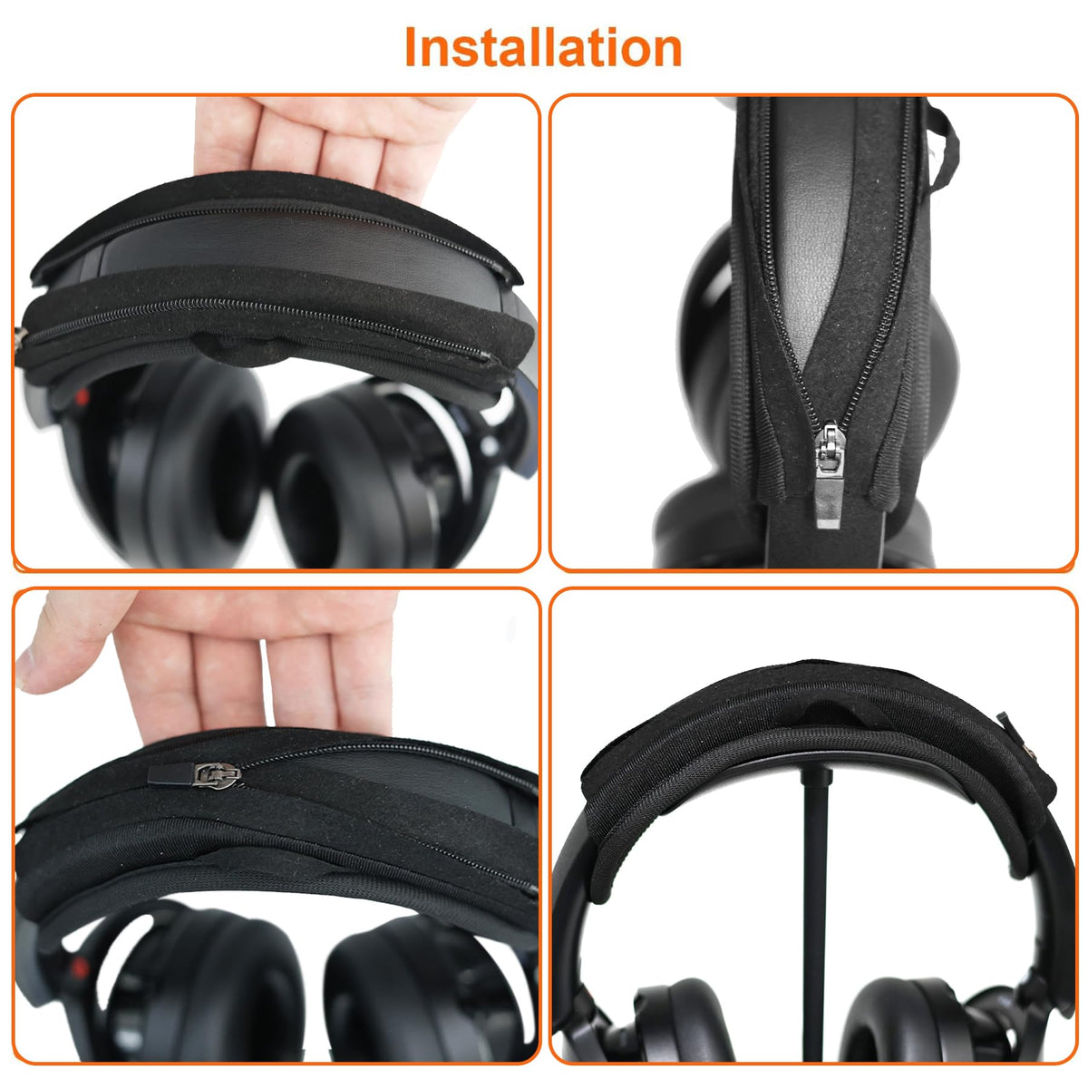 Adhiper headband cover in travel use during commute