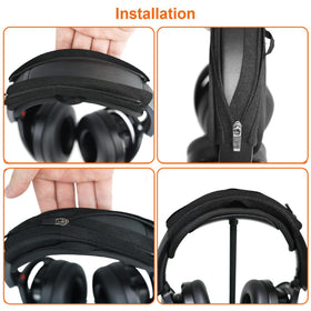 Adhiper headband cover in travel use during commute