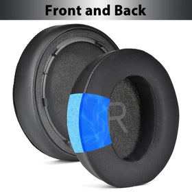 Adhiper pads mounted on headphones in use showing improved comfort during wear