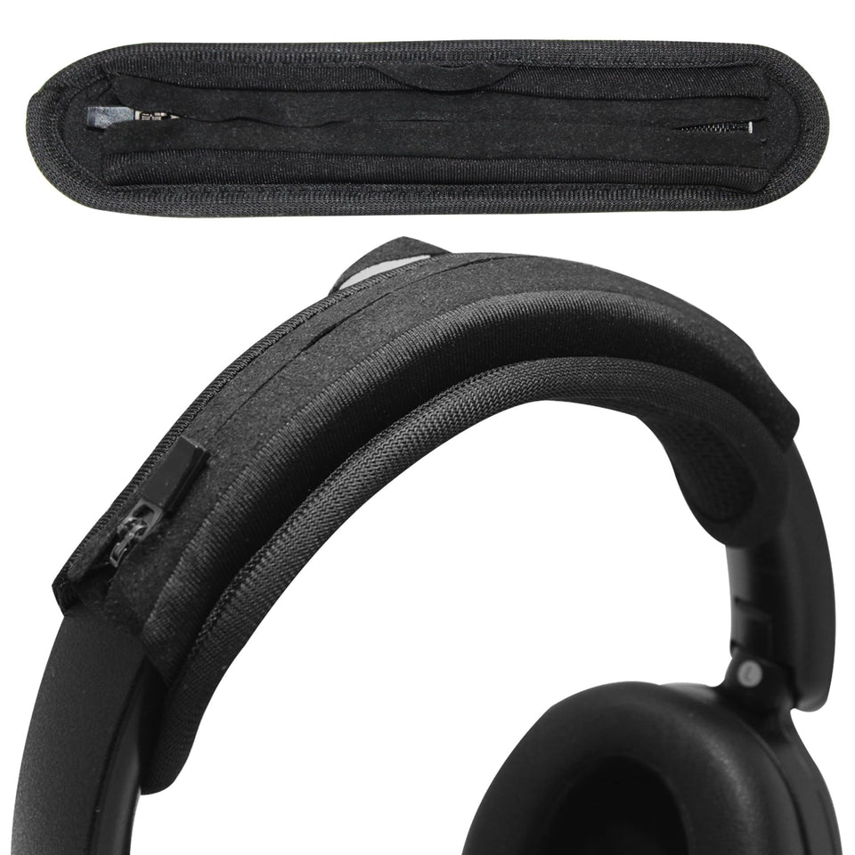 Adhiper universal headband cover fitted on headphones showing protective fit