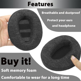 Adhiper velour ear pads with memory foam core for plush support