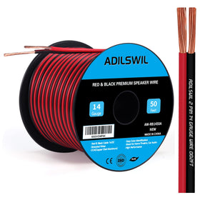ADILSWIL 14AWG speaker wire with red/black conductors for home theater wiring.