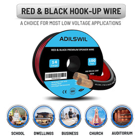 ADILSWIL 100ft spool with color-coded leads supports quick polarity checks