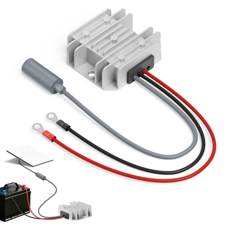ADINEL adapter front view showing connectors and compact profile benefit durable design