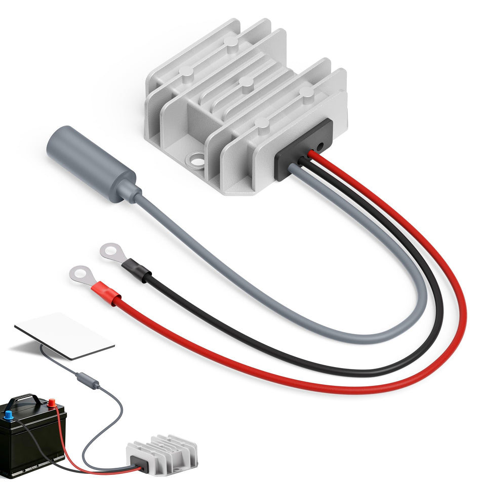ADINEL adapter front view showing connectors and compact profile benefit durable design