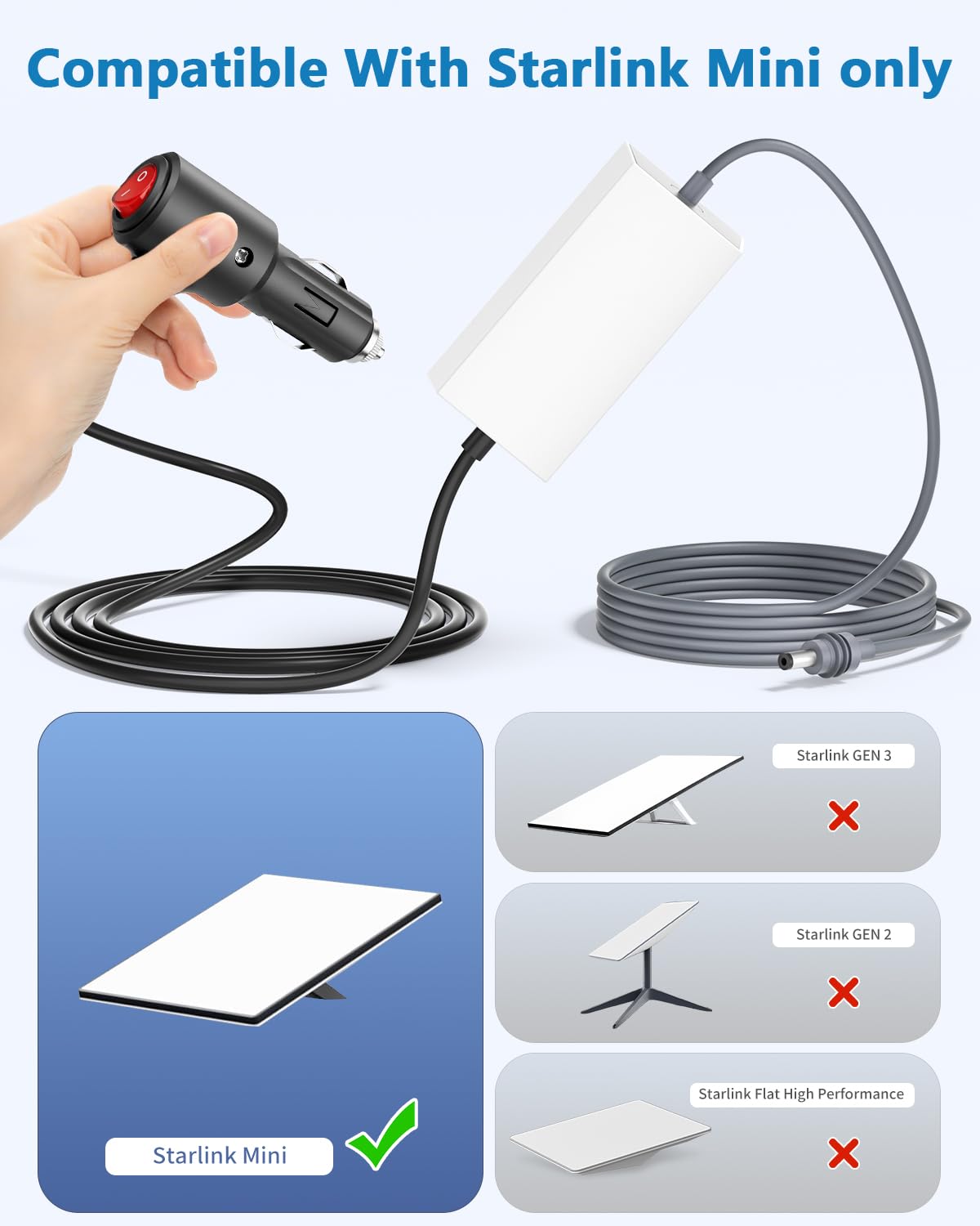 ADINEL cigarette lighter plug connected in vehicle for seamless power benefit